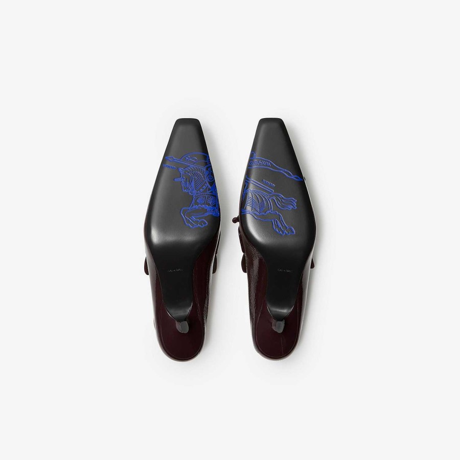 Kvinnor Burberry Pumps | Stormmulor i läder Aubergine