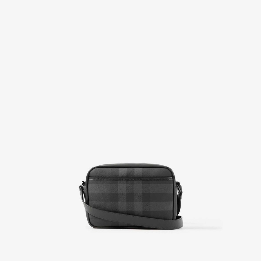 Män Burberry Check|Crossbody | Paddy Bag Träkol