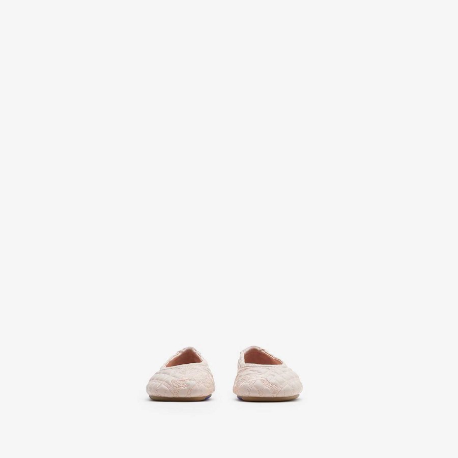 Kvinnor Burberry Loafers & Ballerinas | Sadler Ballerinas i läder Baby Neon