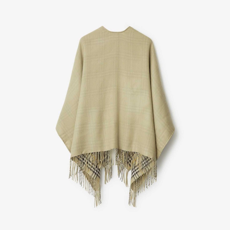 Kvinnor Burberry Capes | Kolla Wool Reversible Cape Jägare