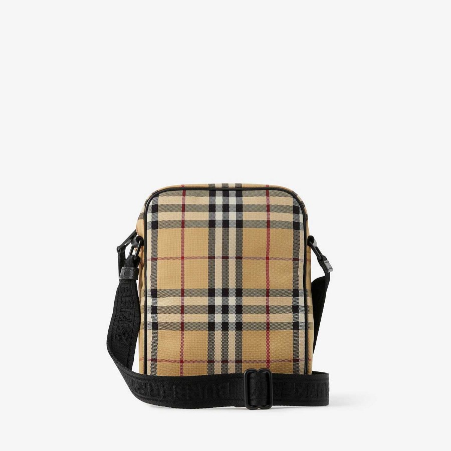 Män Burberry Check|Crossbody | Freddie väska Arkiv Beige