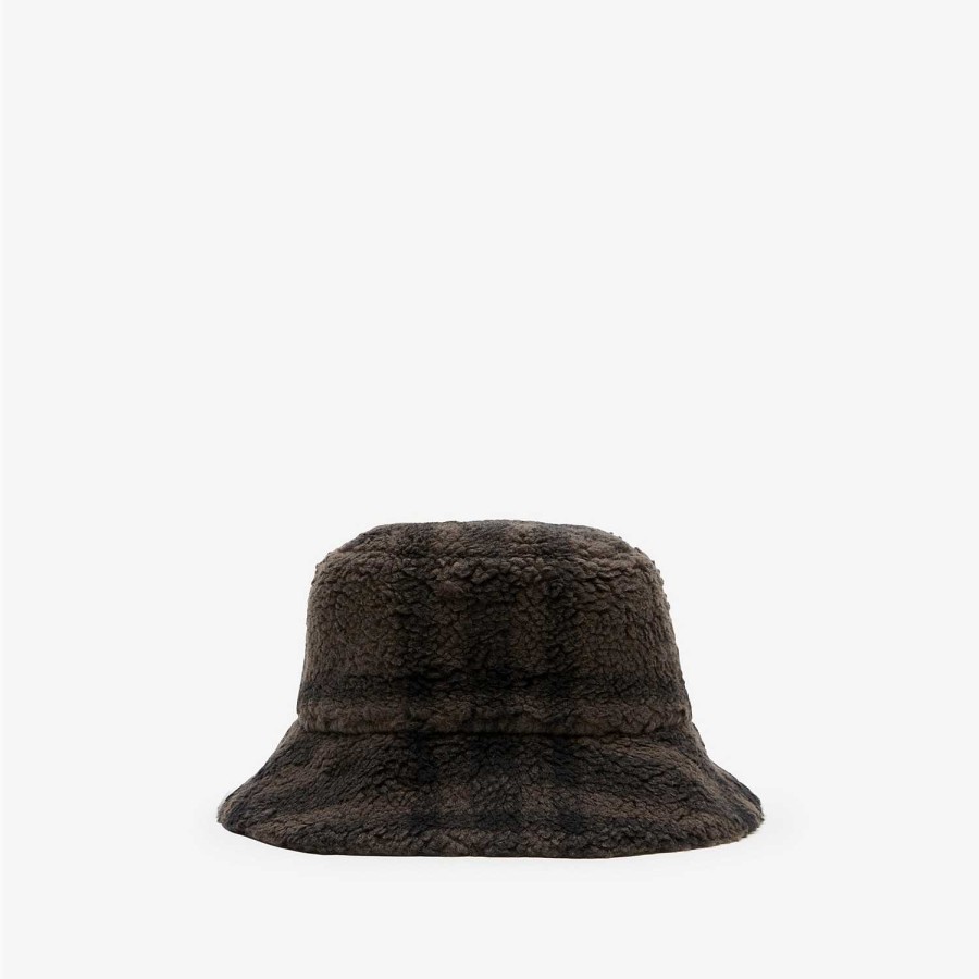 Män|Kvinnor Burberry Mössor & handskar | Vändbar Bucket Hat Flinta