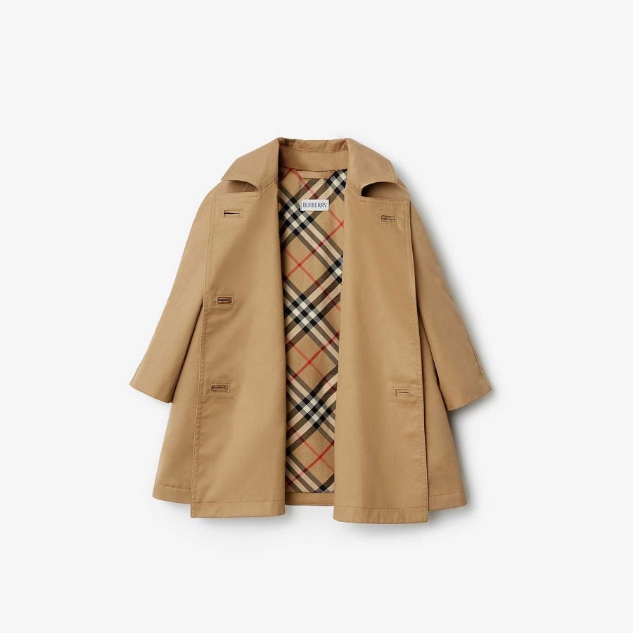 Barn Burberry Babypresenter|Kaffor och jackor | Trenchcoat i bomull Arkiv Beige