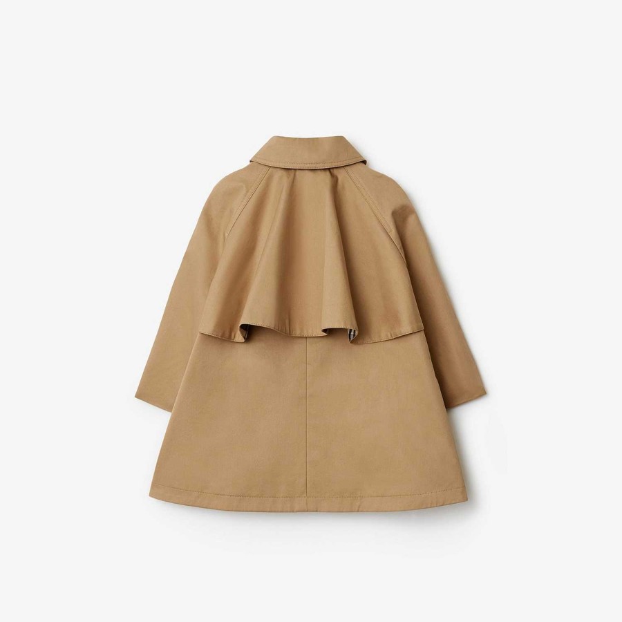 Barn Burberry Babypresenter|Kaffor och jackor | Trenchcoat i bomull Arkiv Beige