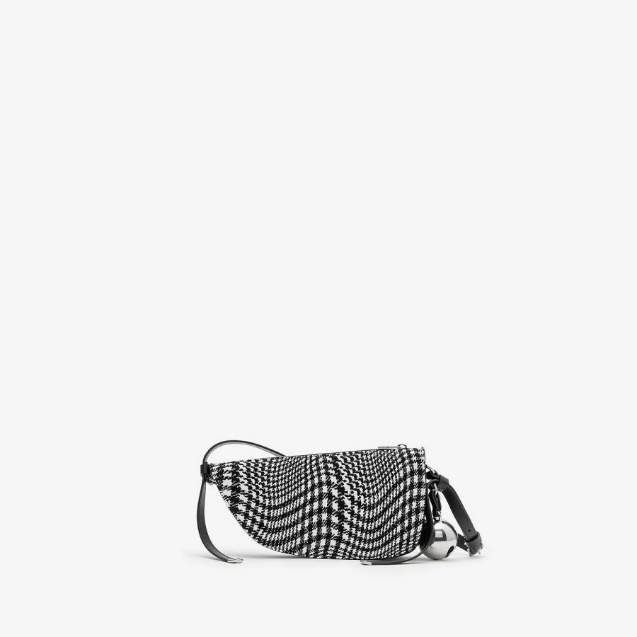 Kvinnor Burberry Handla via Line|Skulder | Mini Shield Sling Bag Svart vit