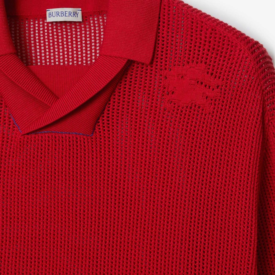 Män Burberry Polos & T-shirts|Stickat | Pikétröja i siden i bomull Pelare