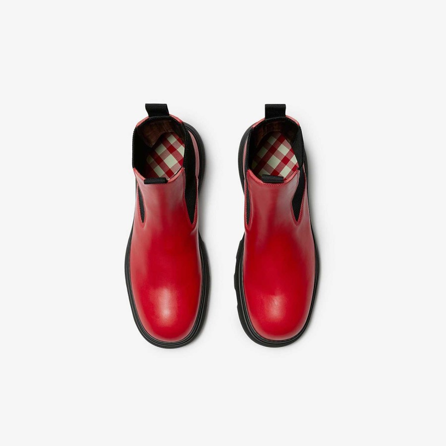 Män Burberry Stövlar | Läder Creeper Chelsea Boots Pelare