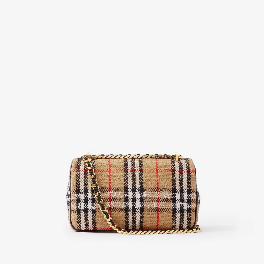 Kvinnor Burberry Check|Crossbody | Liten Lola-väska Arkiv Beige