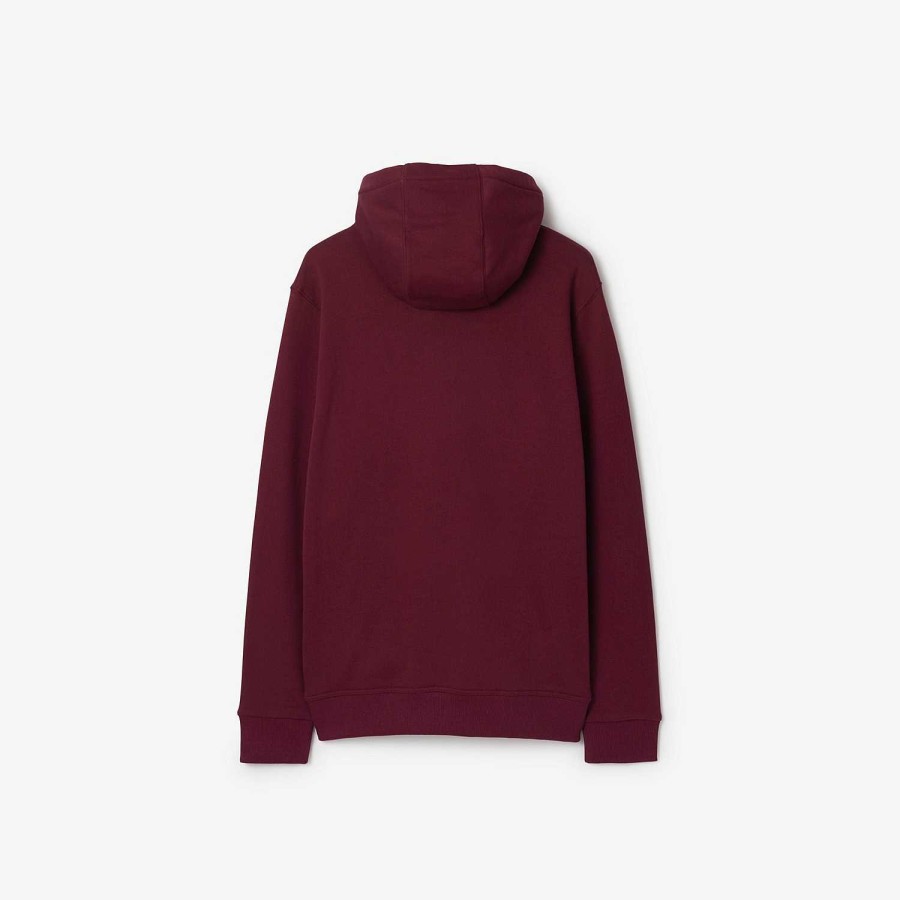 Män Burberry Tröjor och tröjor | Ekd Cotton Hoodie Deep Crimson