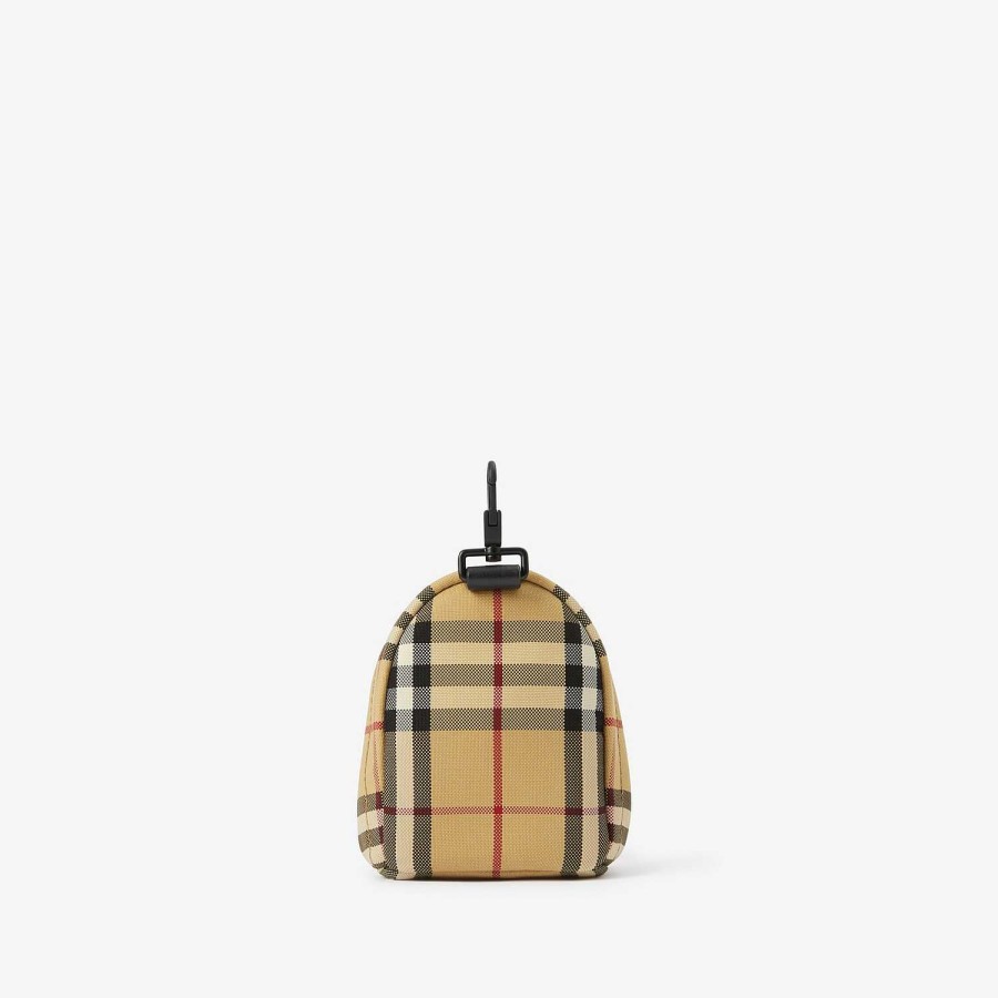 Män Burberry Nyckelringar | Kolla ryggsäcksberlock Arkiv Beige