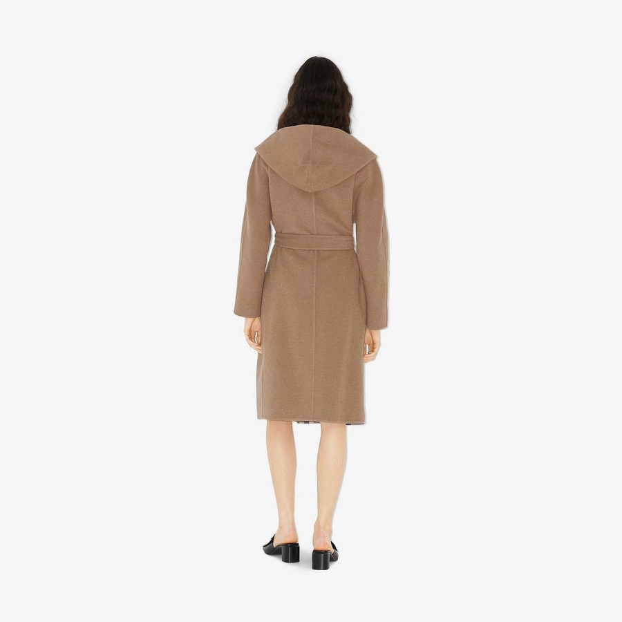 Kvinnor Burberry Kappor & Jackor | Wrap Coat av ull Arkiv Beige