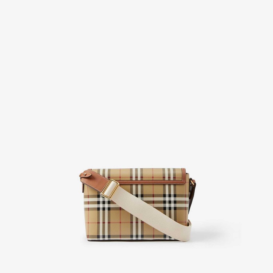 Kvinnor Burberry Check|Crossbody | Anteckningsväska Briar Brown