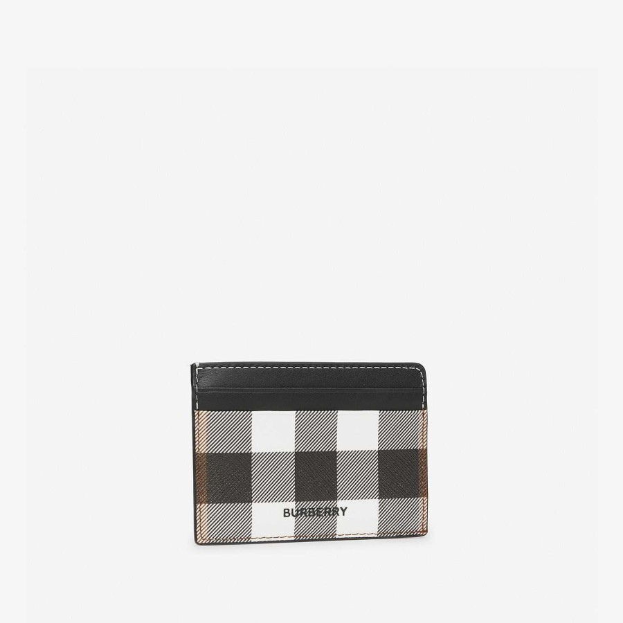 Män Burberry Plånböcker & kortfodral | Check och läderkortfodral Mörk björkbrun