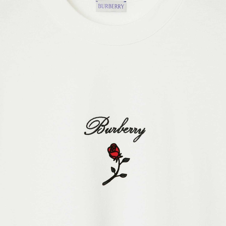 Kvinnor Burberry T-shirts | T-shirt i rosa bomull Regn