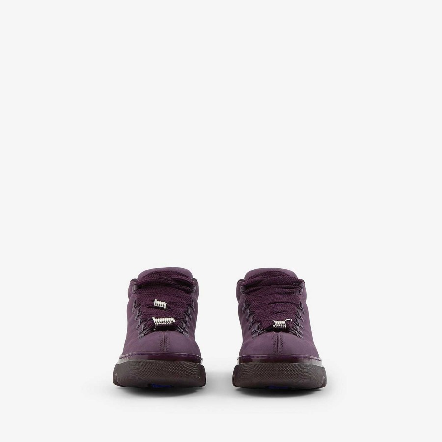 Män Burberry Stövlar | Nubuck Trek-stövlar Aubergine