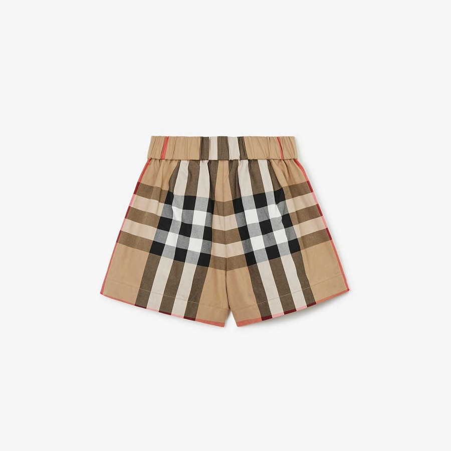 Barn Burberry Badkläder|Kjolar och byxor | Kolla bomullshorts Arkiv Beige