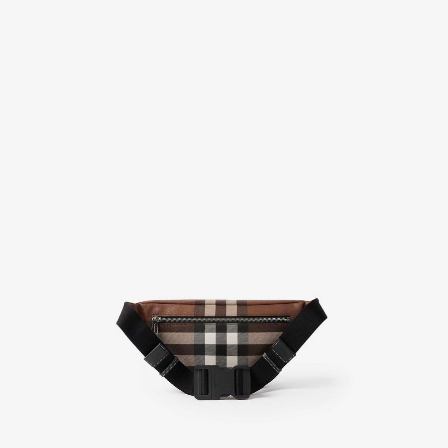 Män Burberry Check|Bälte | Cason bältesväska Mörk björkbrun