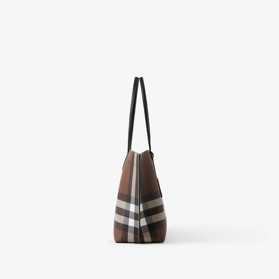 Kvinnor Burberry Personliga presenter|Check|Tote | Medium Check Tote Mörk björkbrun