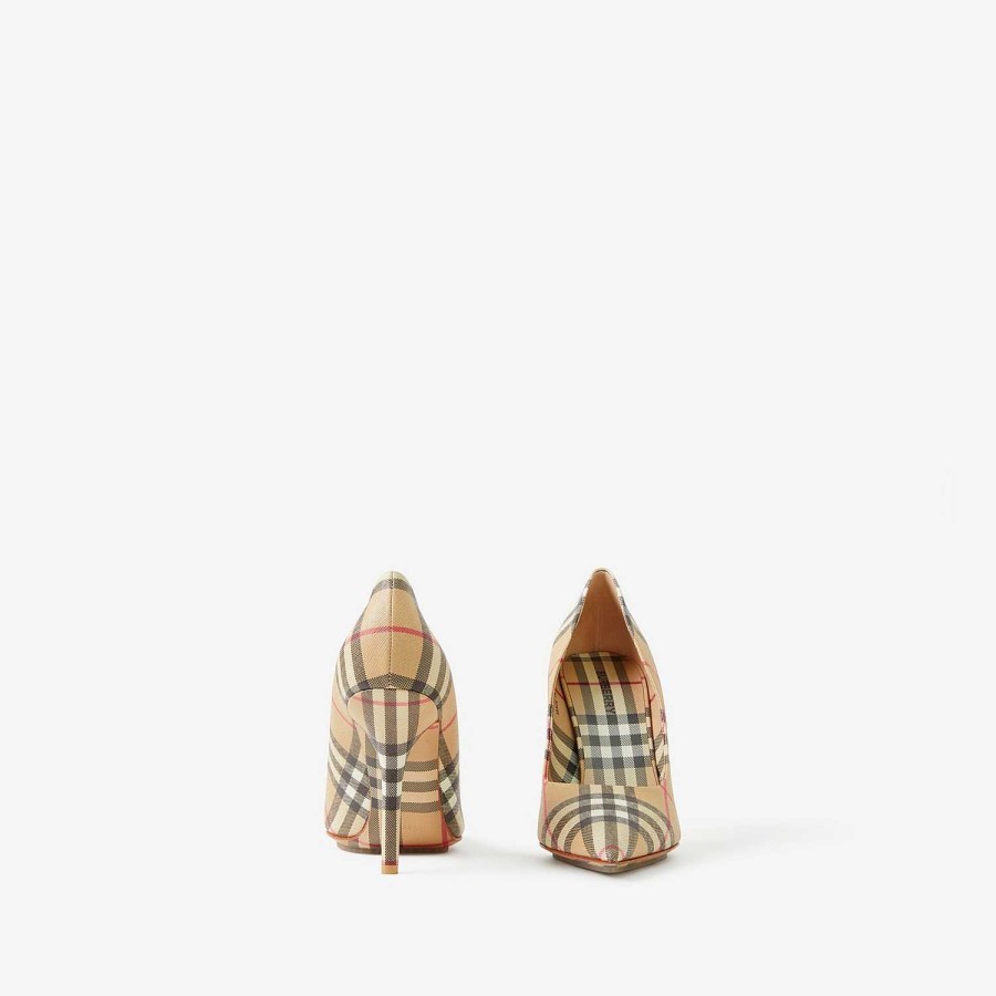 Kvinnor Burberry Pumps | Kontrollera spetspumpar Arkiv Beige