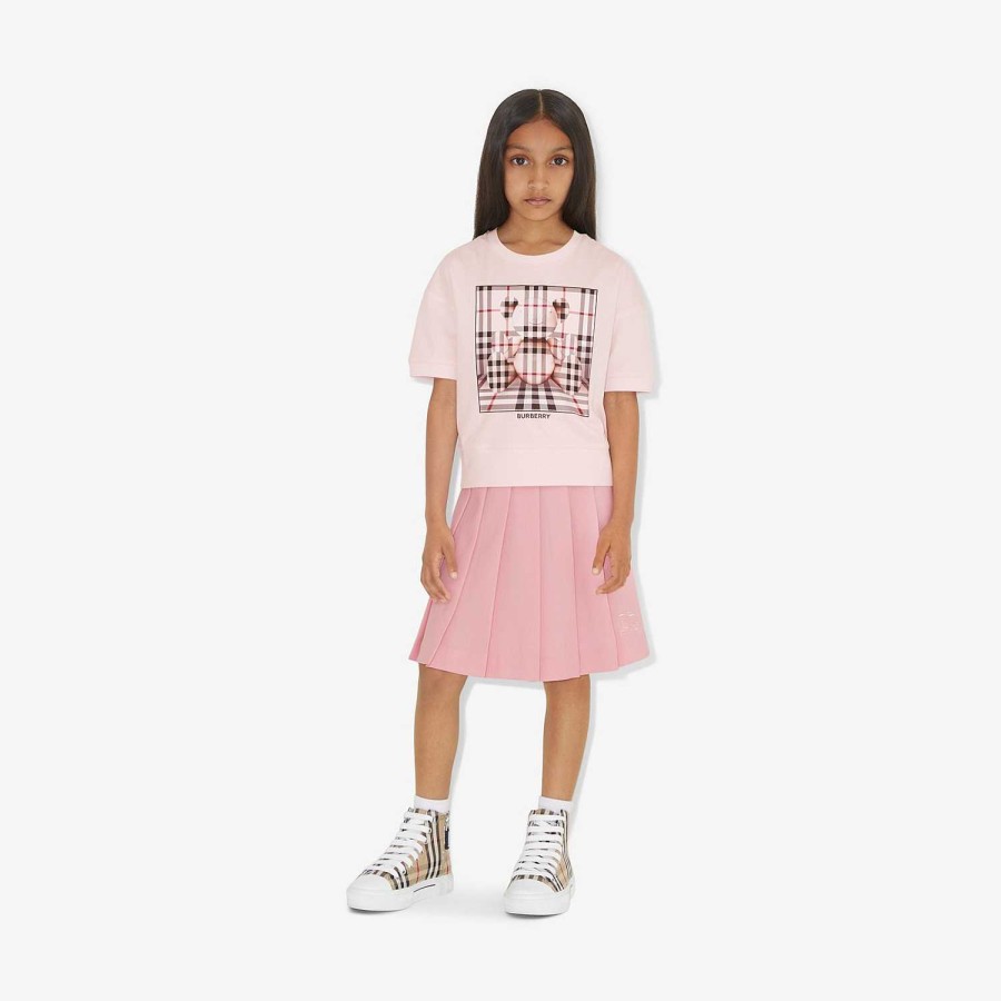 Barn Burberry Badkläder|Toppar | Thomas Bear T-shirt i bomull Alabaster rosa