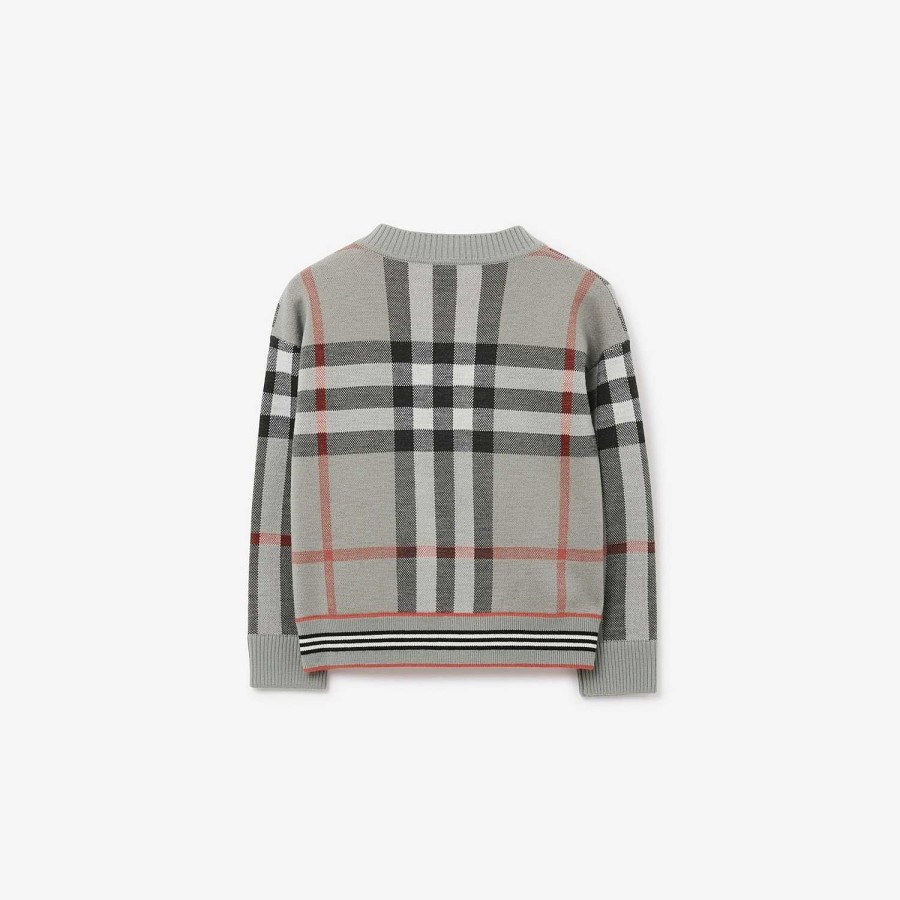 Barn Burberry Badkläder|Stickat & Cardigans | Kolla ullkofta Cool kolgrå