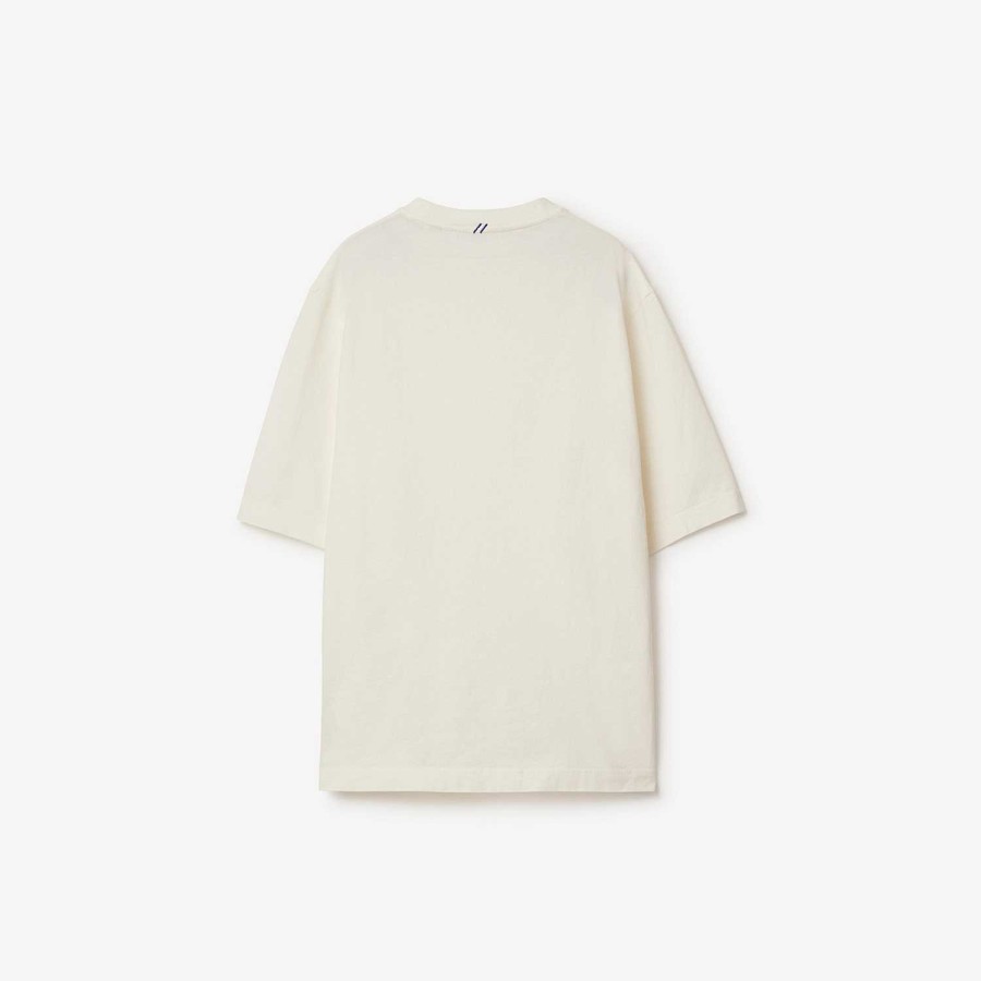 Män Burberry Polos & T-shirts | T-shirt i bomull Regn