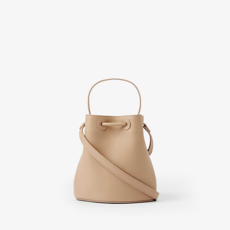 Kvinnor Burberry Mini|Crossbody | Mini Tb Bucket Bag Havre Beige