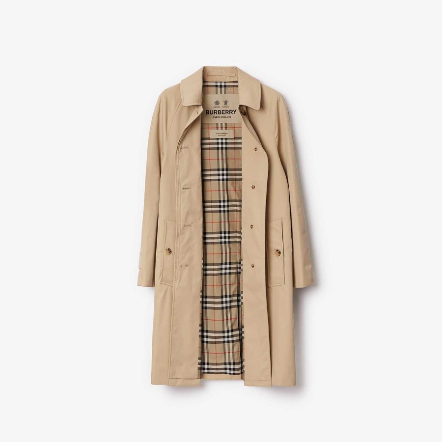 Kvinnor Burberry Kappor & jackor|Trenchcoats | Mellanlång Camden Heritage Car Coat Honung