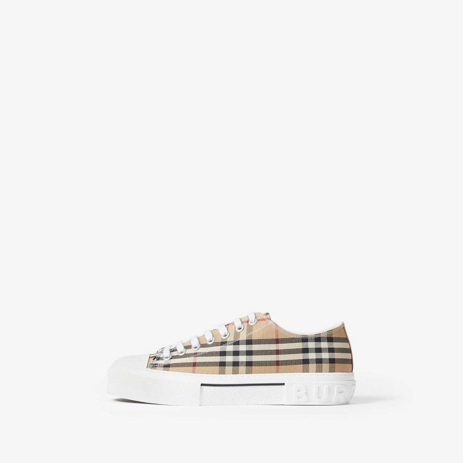 Män Burberry Sneakers | Kolla bomullssneakers Arkiv Beige