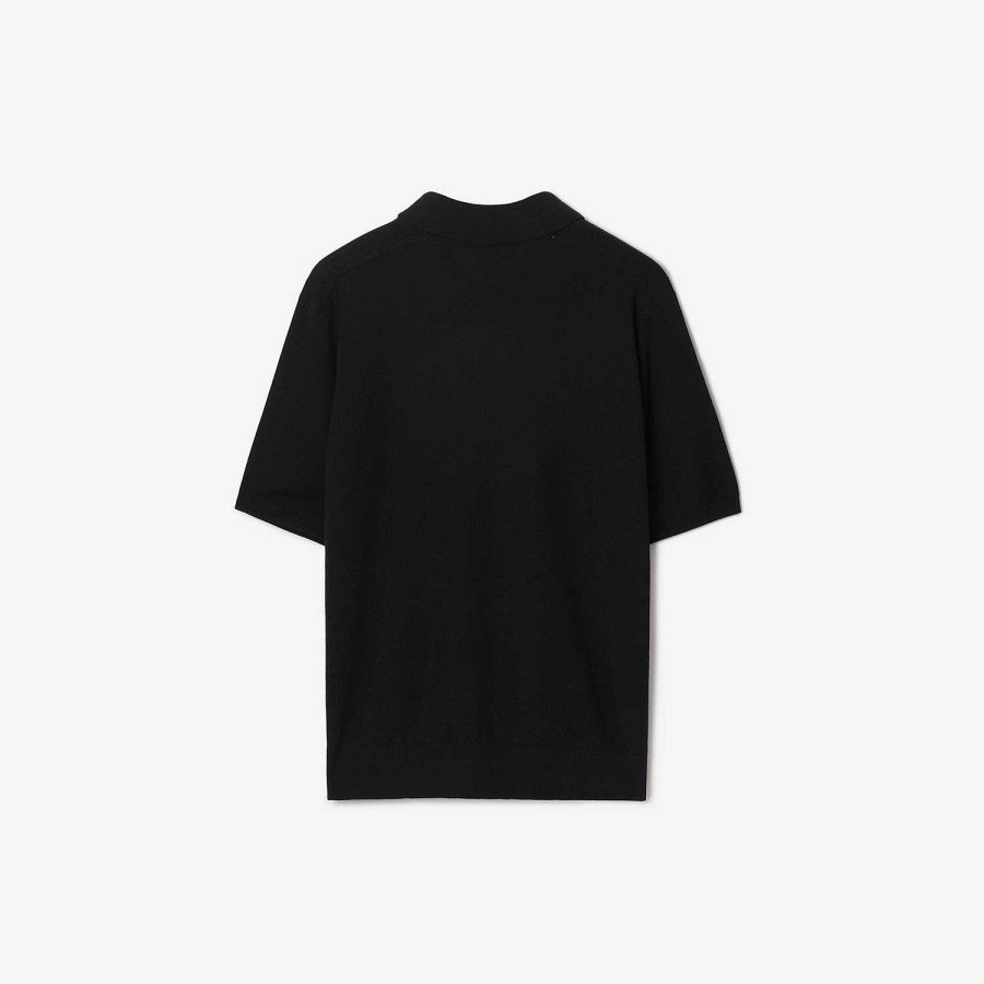 Män Burberry Polos & T-shirts|Stickat | Ull pikétröja Svart