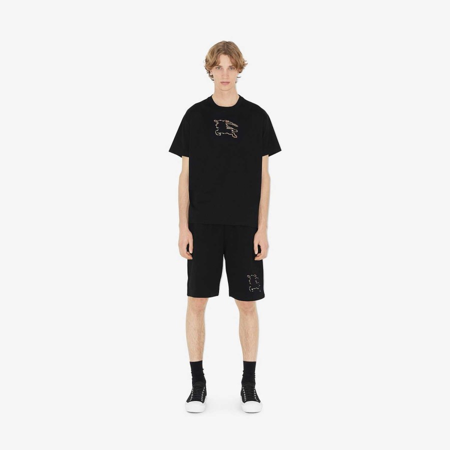 Män Burberry Byxor & Shorts | Kolla Ekd Cotton Shorts Svart