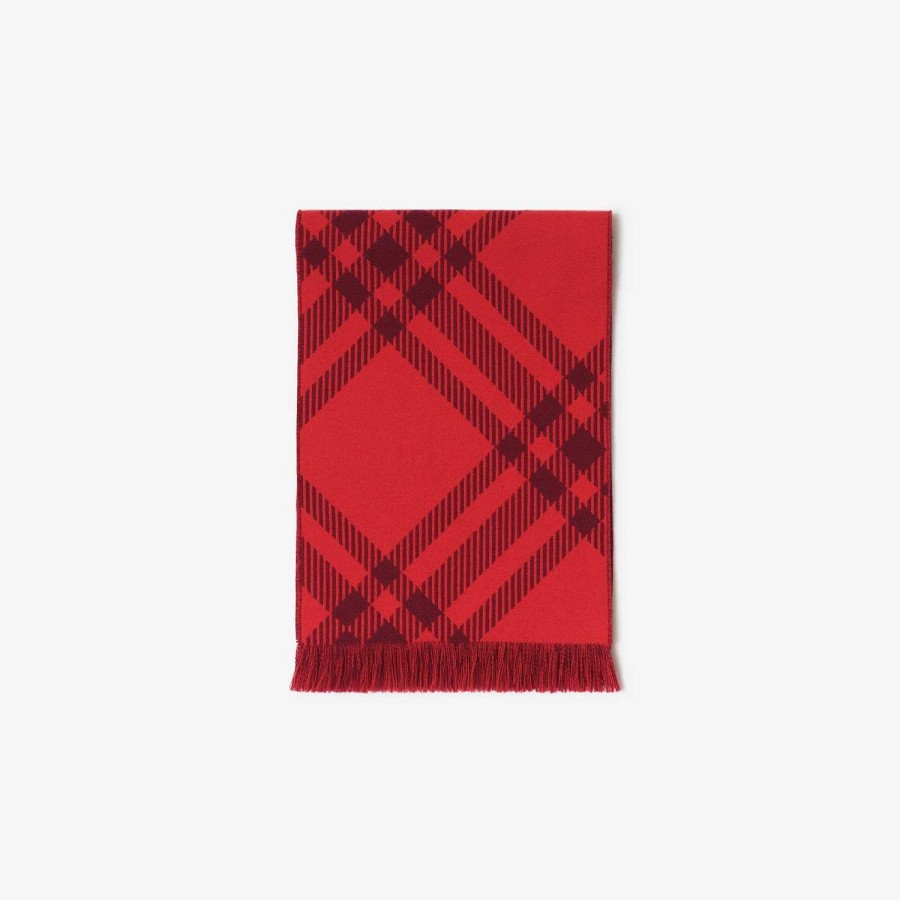 Barn Burberry Badkläder|Scarves | Check Wool Scarf Krusning