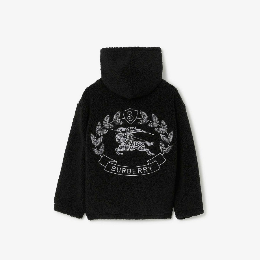 Barn Burberry Badkläder|Tröjor och tröjor | Ekd Fleece Hoodie Svart