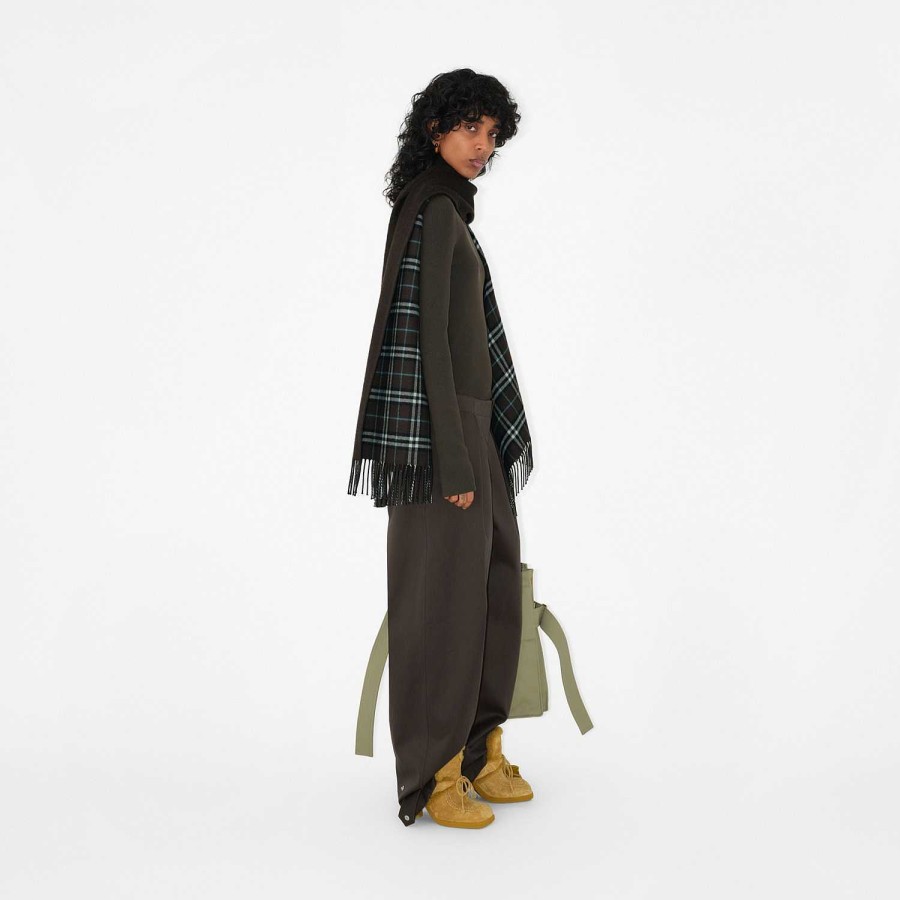 Kvinnor Burberry Capes | Kolla Wool Reversible Cape Utter