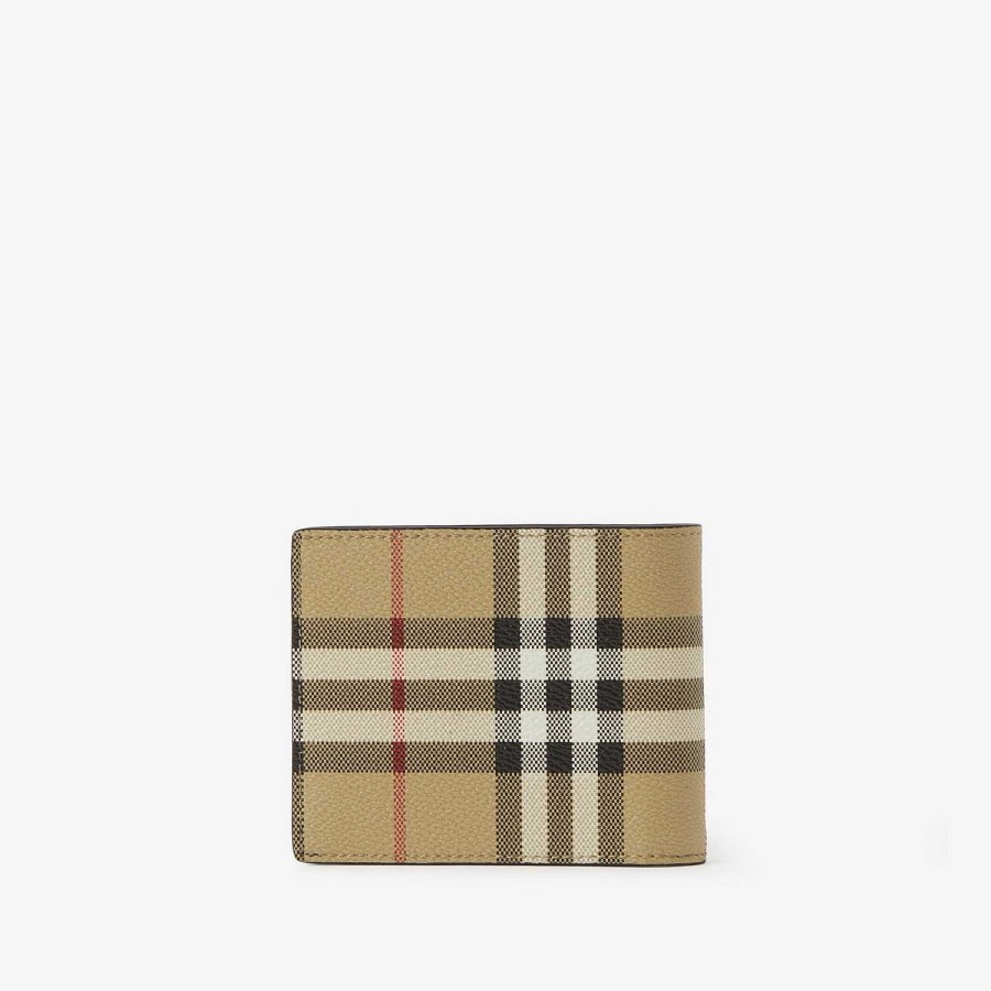 Män Burberry Personliga presenter|plånböcker och kortfodral | Kolla Slim Bifold Wallet Arkiv Beige