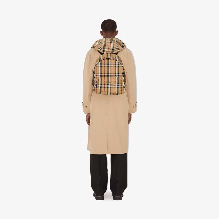 Män Burberry Check|Ryggsäckar | Kolla ryggsäck Arkiv Beige