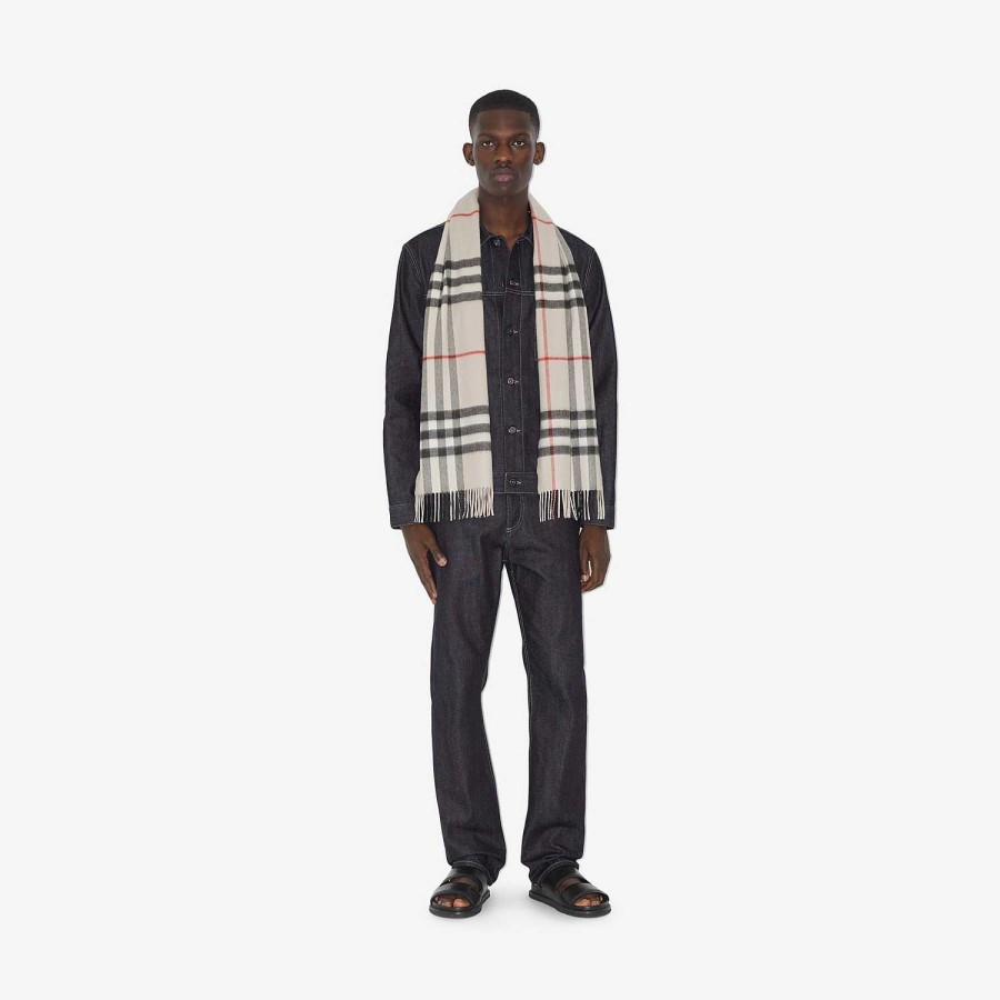 Män|Kvinnor Burberry Personliga presenter | Check Cashmere Scarf Sten