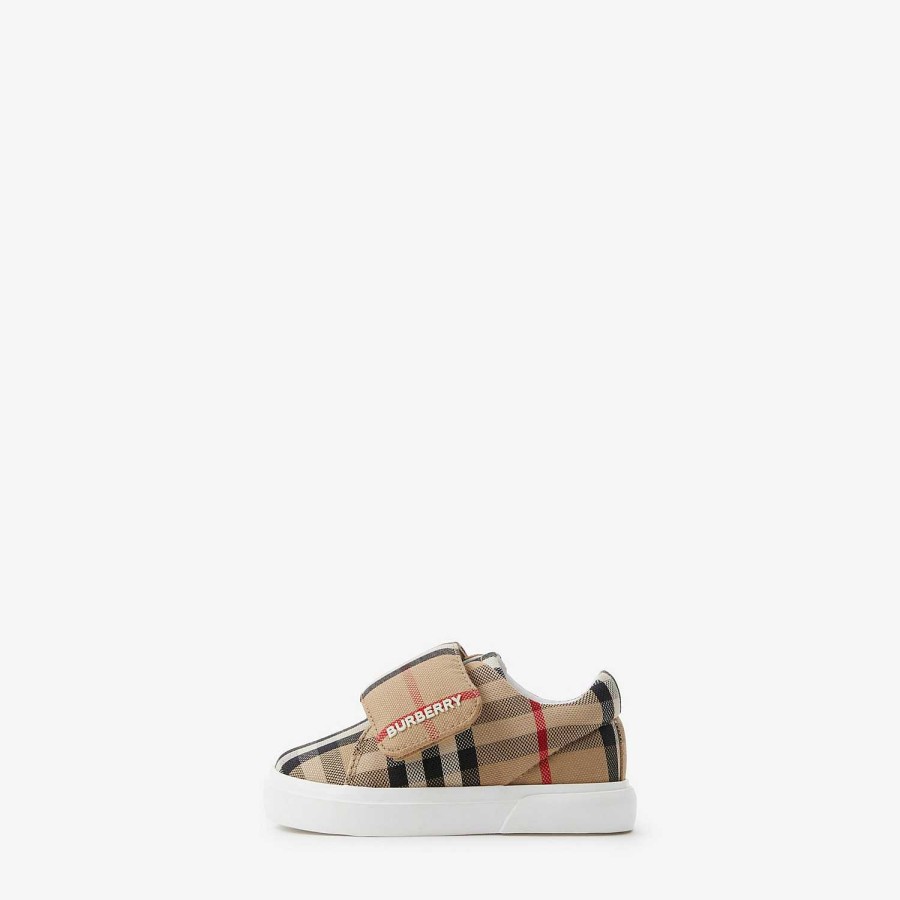 Barn Burberry Skor | Kolla bomullssneakers Arkiv Beige