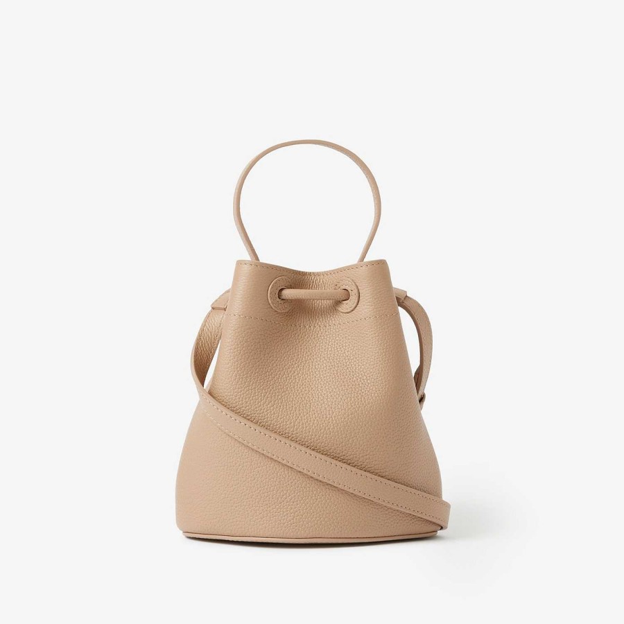 Kvinnor Burberry Crossbody | Liten Tb Bucket Bag Havre Beige