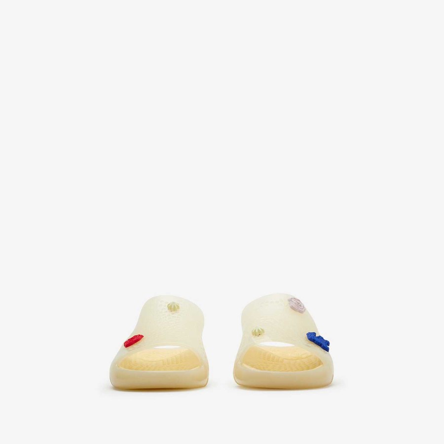 Kvinnor Burberry Sandaler | Gummi Stingray Slides Marshmallow