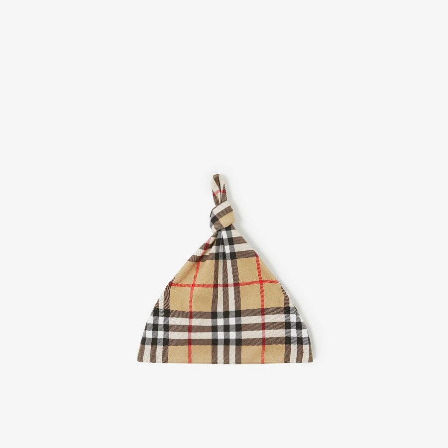 Barn Burberry Babypresenter|Växer och presentset | Rutig bomull i två delar babypresentset Arkiv Beige