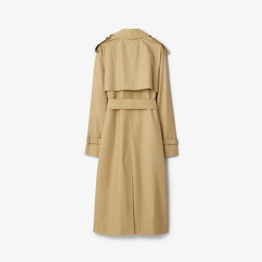 Kvinnor Burberry Kappor & jackor|Trenchcoats | Lång Gabardine trenchcoat Lin