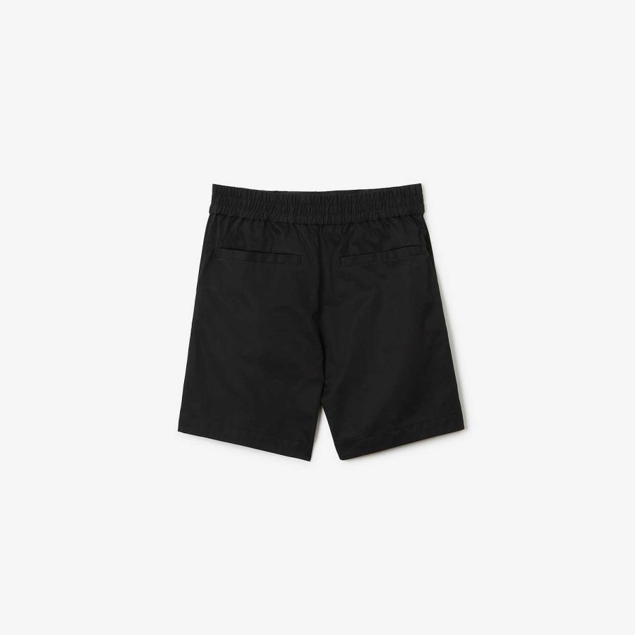 Barn Burberry Byxor & Shorts|Badkläder | Ekd Cotton Twill Chino Shorts Svart