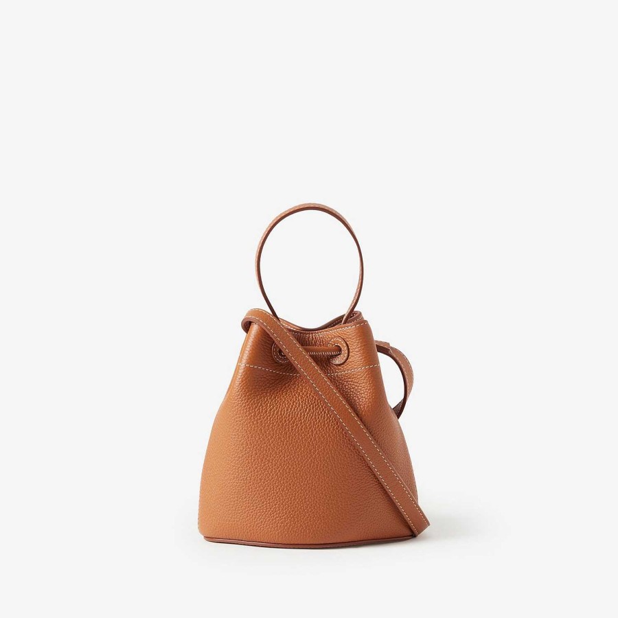 Kvinnor Burberry Mini|Crossbody | Mini Tb Bucket Bag Varm Rödbrun