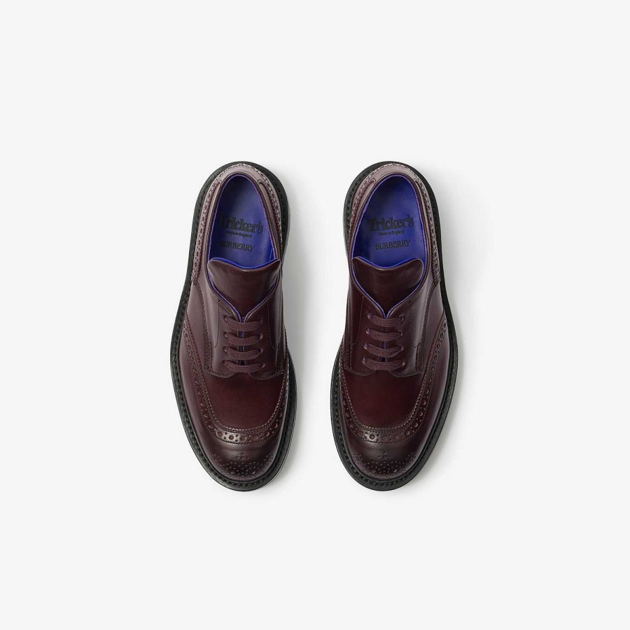 Män|Kvinnor Burberry Loafers & snörskor|Burberry x Tricker's | Tricker'S Läder Devon Brogues Aubergine