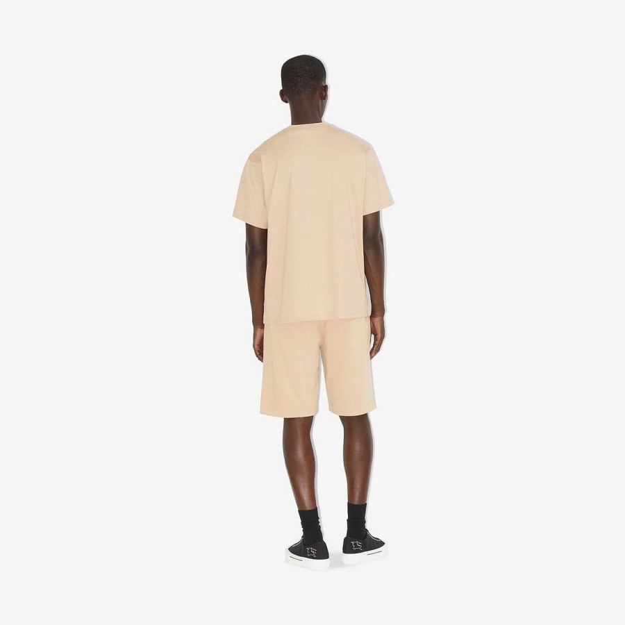 Män Burberry Polos & T-shirts | Ekd T-shirt i bomull Mjuk Fawn