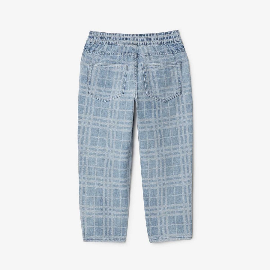 Barn Burberry Badkläder|Byxor och shorts | Kolla japanska denimjeans Ljusblå