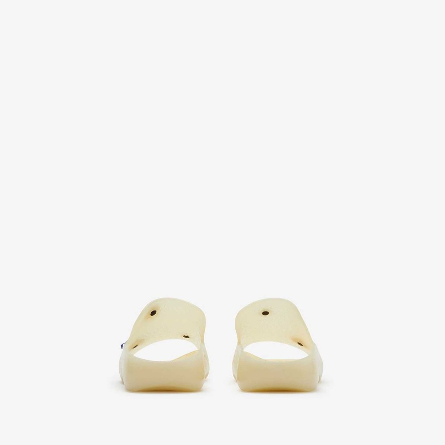 Kvinnor Burberry Sandaler | Gummi Stingray Slides Marshmallow