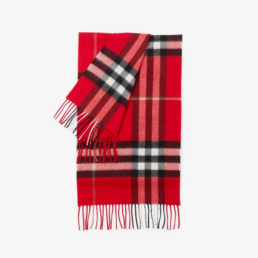 Män|Kvinnor Burberry Personliga presenter | Check Cashmere Scarf Röd