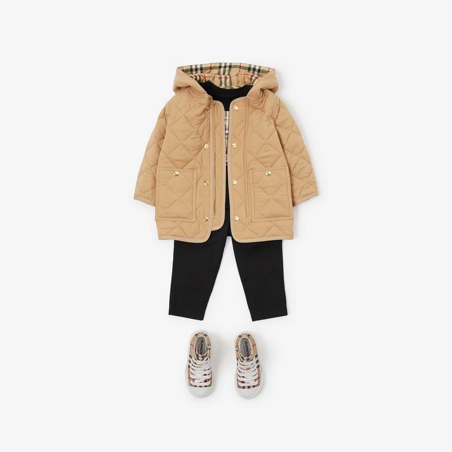 Barn Burberry Babypresenter|Kaffor och jackor | Quiltad nylonrock Arkiv Beige